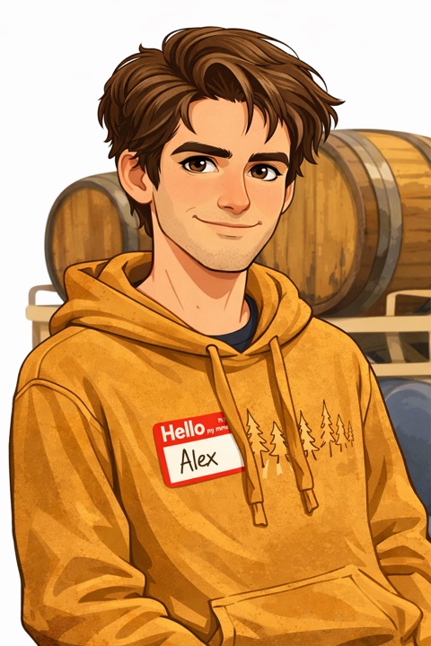 Cartoon portrait of Alex